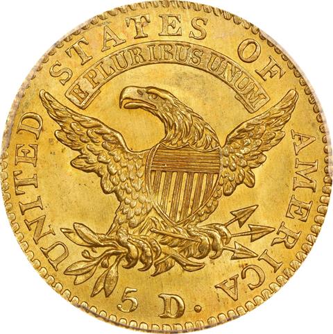 1813 CAPPED BUST $5 MS64+