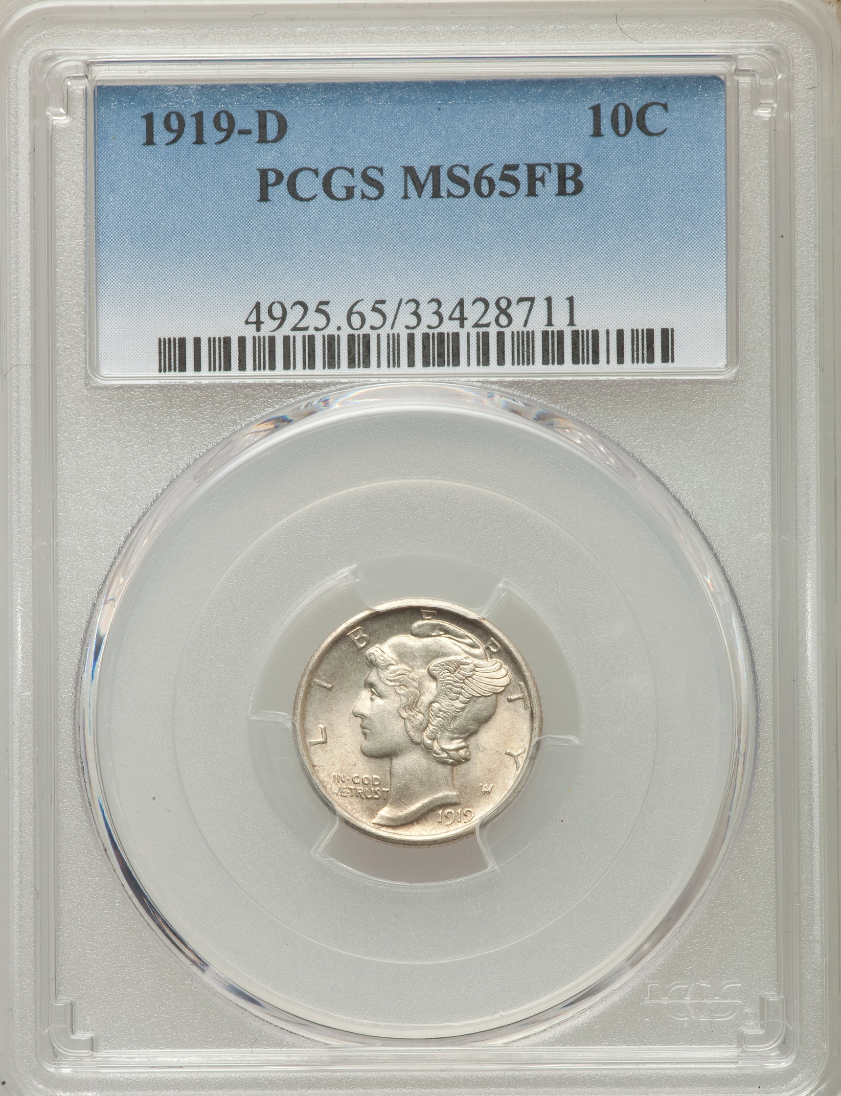 Collectors Corner 1919D 10C MS65FB PCGS 57960637